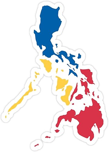 Calcomanía de bandera de mapa de Filipinas 4 x 5 pulgadas