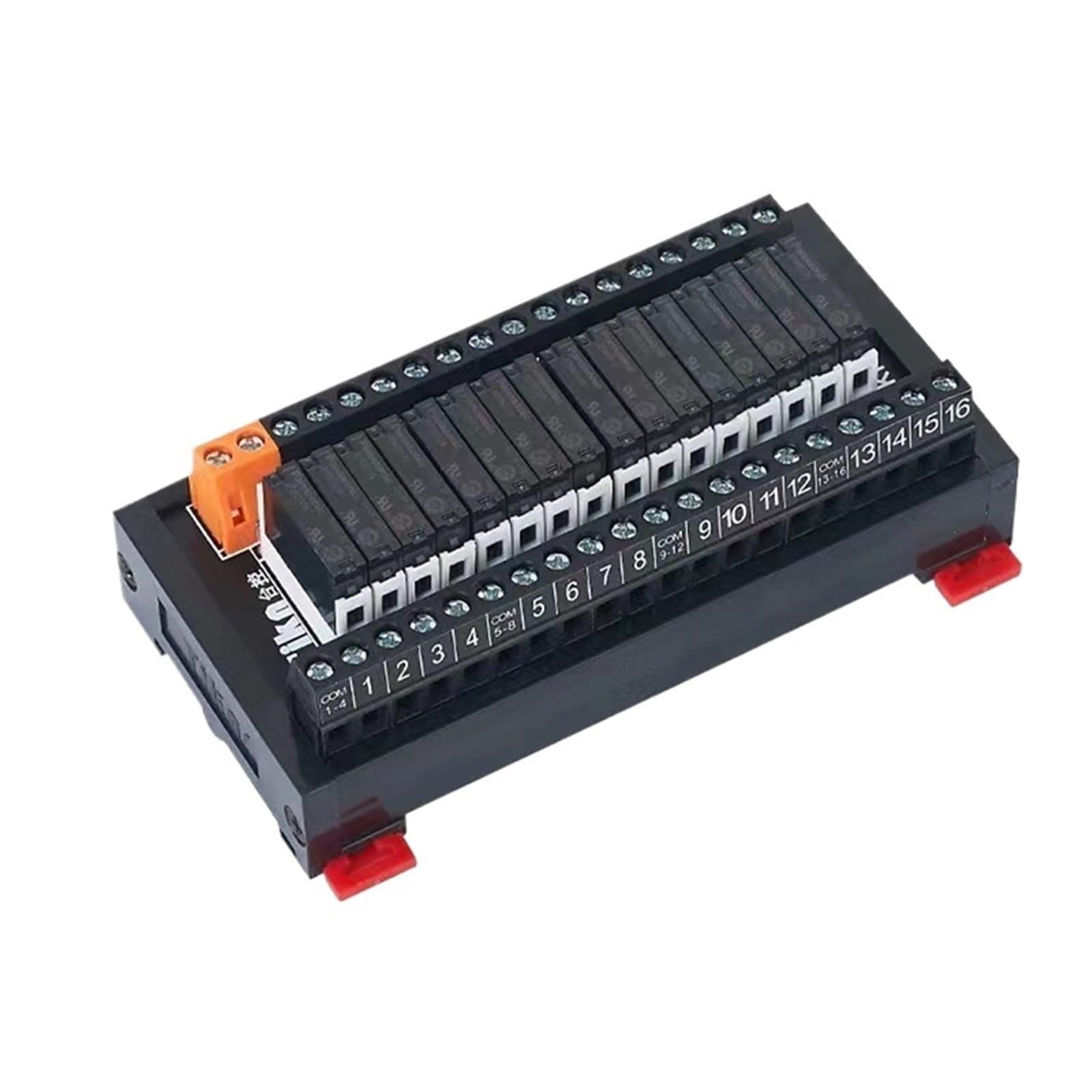 Módulo de relé Serie SK/SY, Amplificador PLC, Placa de Carril DIN, relé enchufable 4/6/8/10/12/14/16 Canales 5V/12V/24V Compatible con NPN/PNP(24VDC,SK1610 16CH)