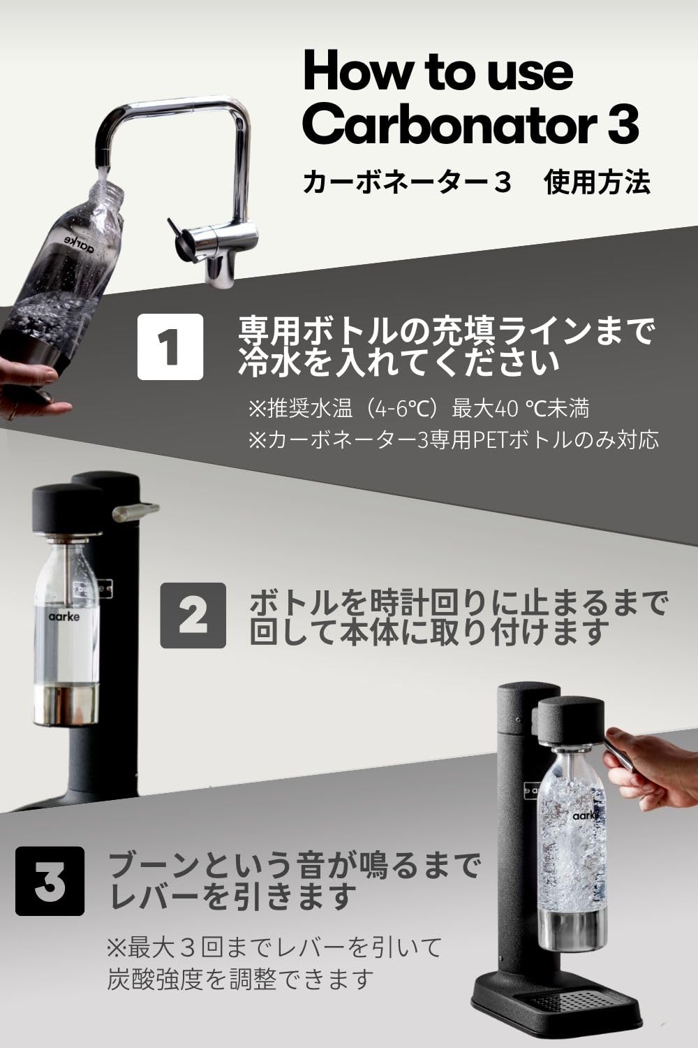 Amazon | aarke (アールケ) カーボネーター 3 (マットホワイト) 炭酸水  