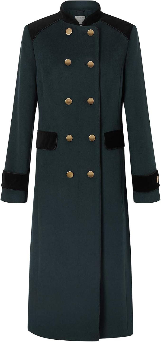 Monsoon Ladies Maddie Military Coat in Wool Blend Womens Size 12