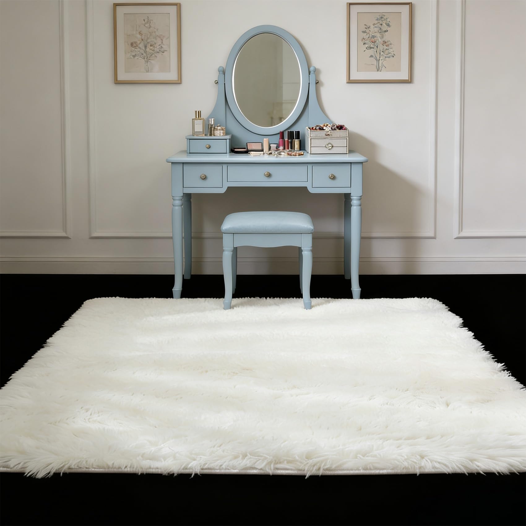 Tapis Salon Doux Moelleux Anti-Glisse | Ne Glisse Plus et Reste Confortable au Quotidien