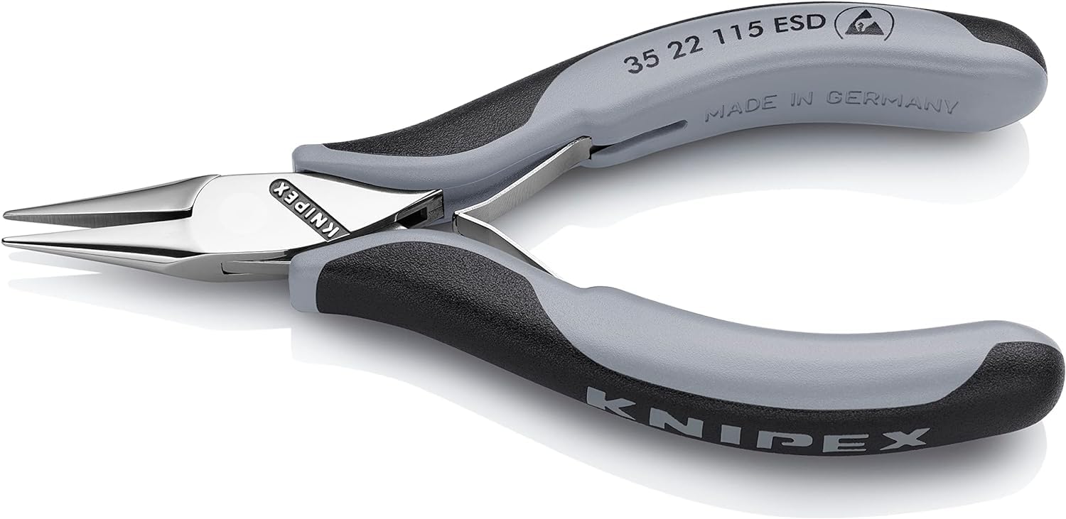 KNIPEX Szczypce ESD dla elektroników ze złączem wsuwkowym z osłonkami wielokomponentowymi 115 mm, 35 22 115 ESD