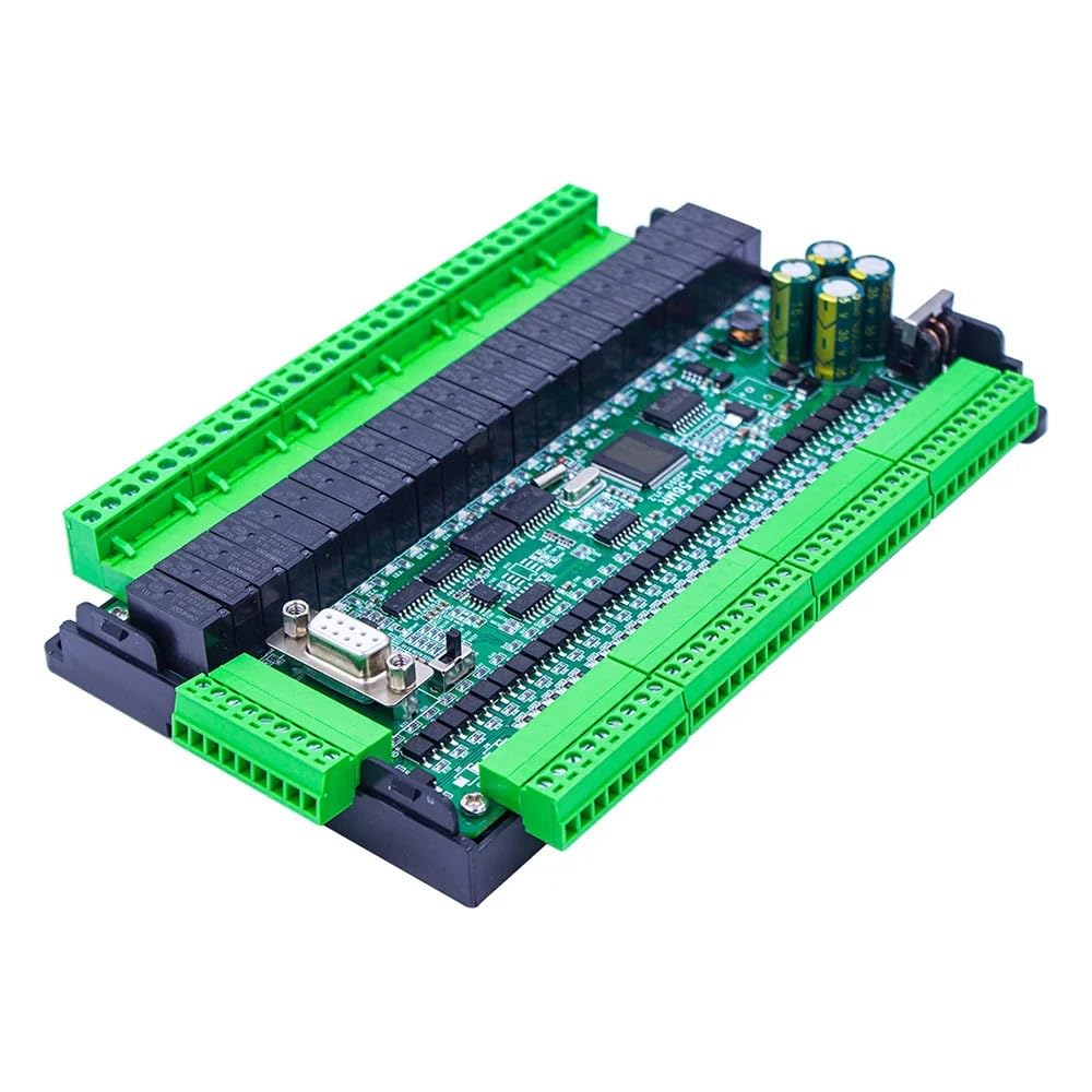 NURII Placa de Control Industrial PLC FX3U-56MR de 32 entradas y 24 Salidas, con Carcasa y relé RTC RTU PLC MODBUS 2 o 6 Canales, Entrada de Alta Velocidad de 60 K(56MR in 2CH 60K)