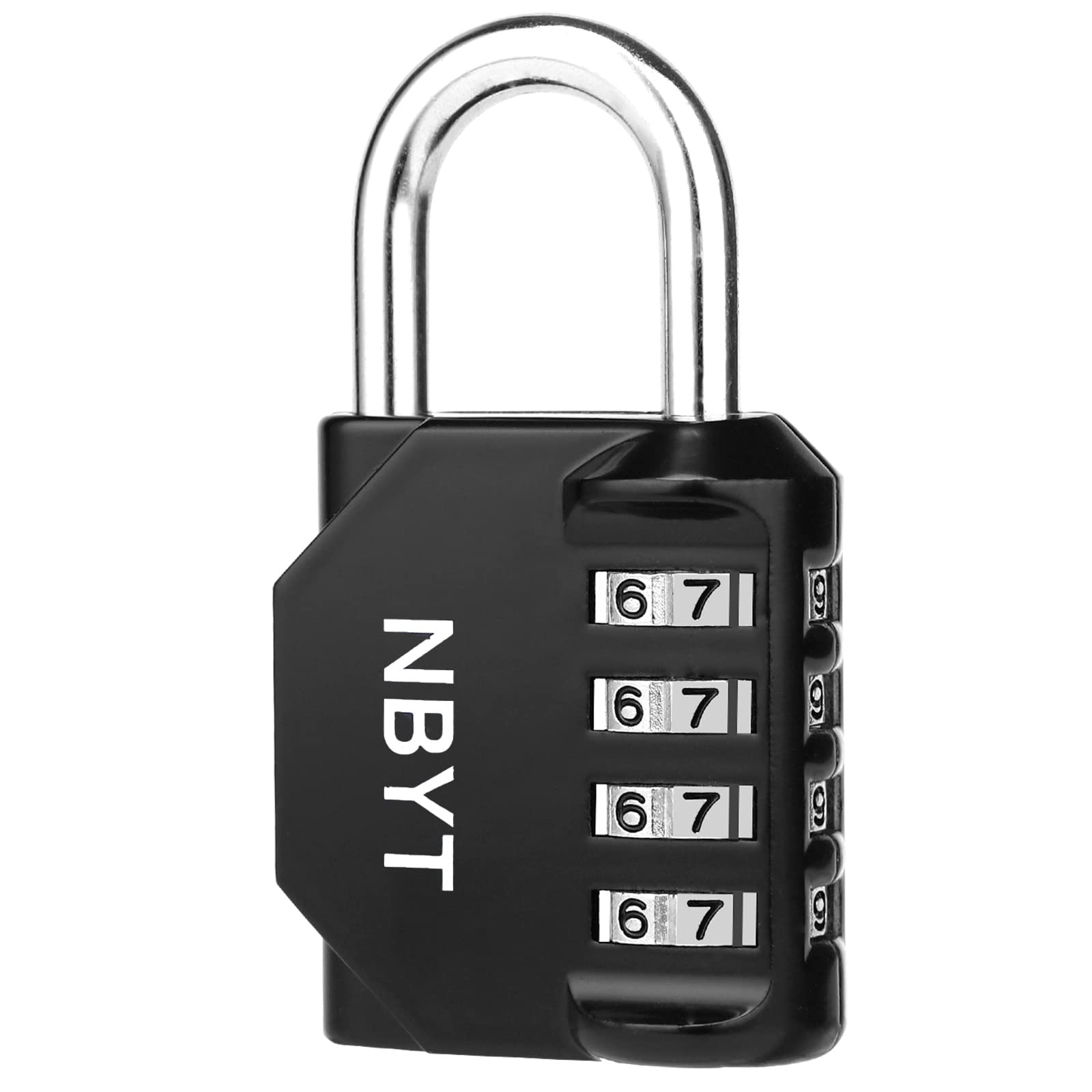 NBYT 4-Digit Password Combination Padlock，1/4 inch Diameter，for School Gym Locker, Sports Locker, Fence, Toolbox, Gate, Case, Hasp Storage