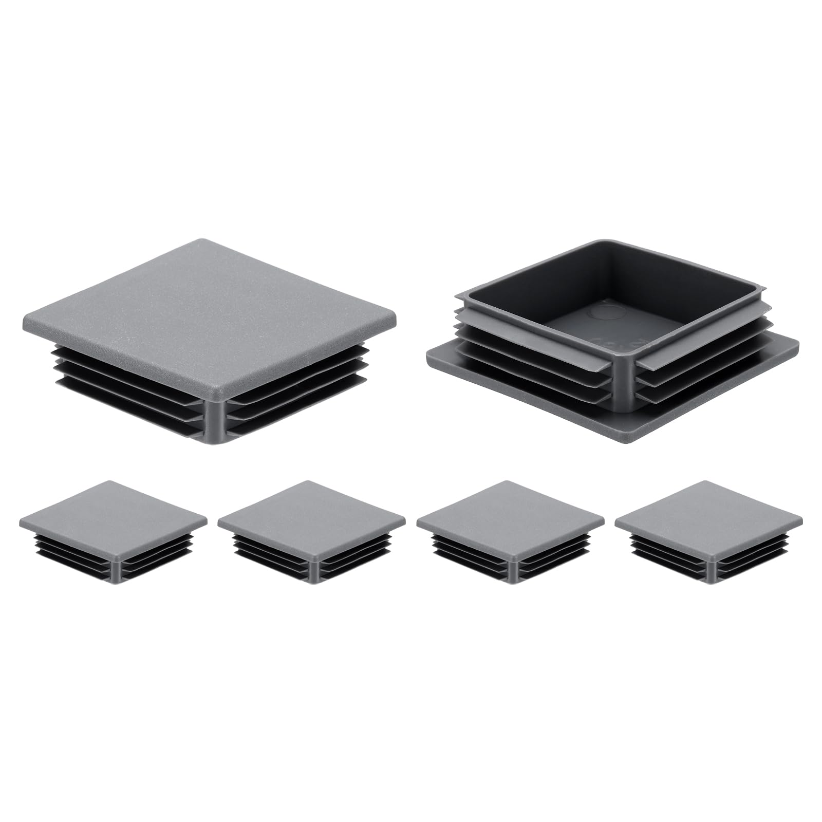 Capuchon plastique 80x80 mm pour obturer les poteaux de clôture et tubes gris x6