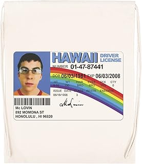 BIOCLOD McLovin License Borsa da Palestra Riutilizzabile in Cotone Beige Con Coulisse Drawstring Gym bag