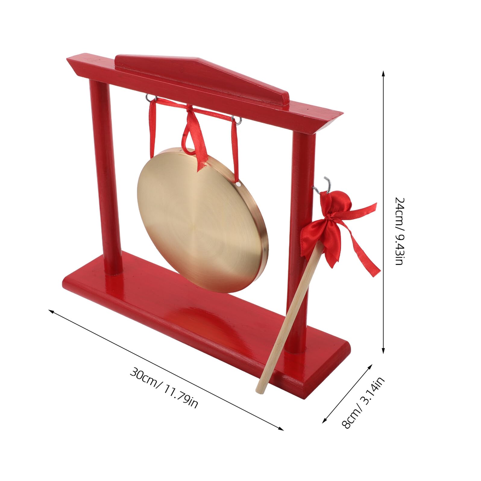 Gong de Cobre y Latón Pequeño con Mazo y Soporte de Madera