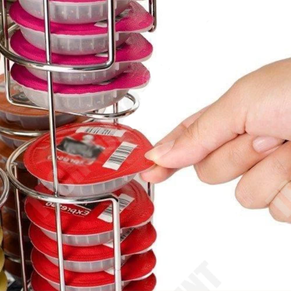 Porte Capsules Distributeur Café/Présentoir Rotatif 64 Pièces/Stockage de capsules