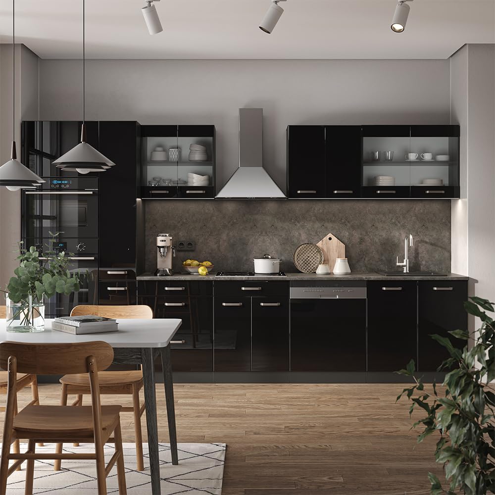 Meuble Four Vicco R-Line 60cm Noir - Cuisine Sans Plan De Travail
