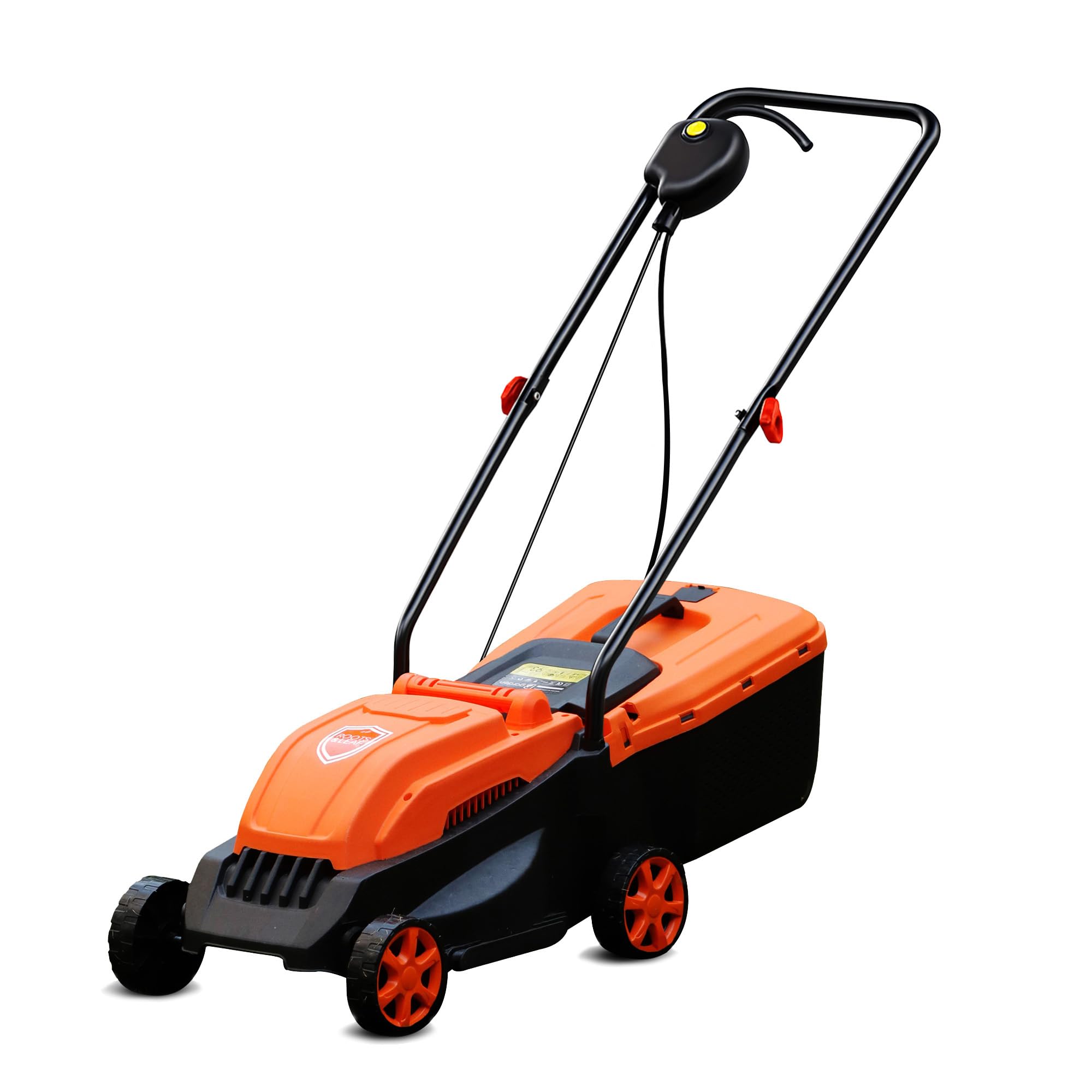 ROOTS & LEAF Electric Lawn Mower 1200W – 320mm Cutting Width, 3-Level Height Adjustment (25/45/65mm), 30L Grass Box – Powerful Garden Grass Cutter Machine for Home & Lawn Care