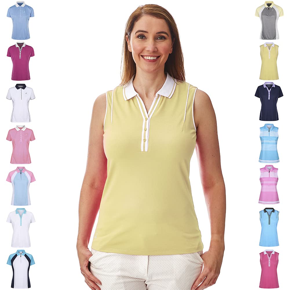 Under Par Women's Under Par Women's Uplts1825 Moisture Wicking Quick Drying Sleeveless Golf Polo Shirt Top Golf Polo Shirt