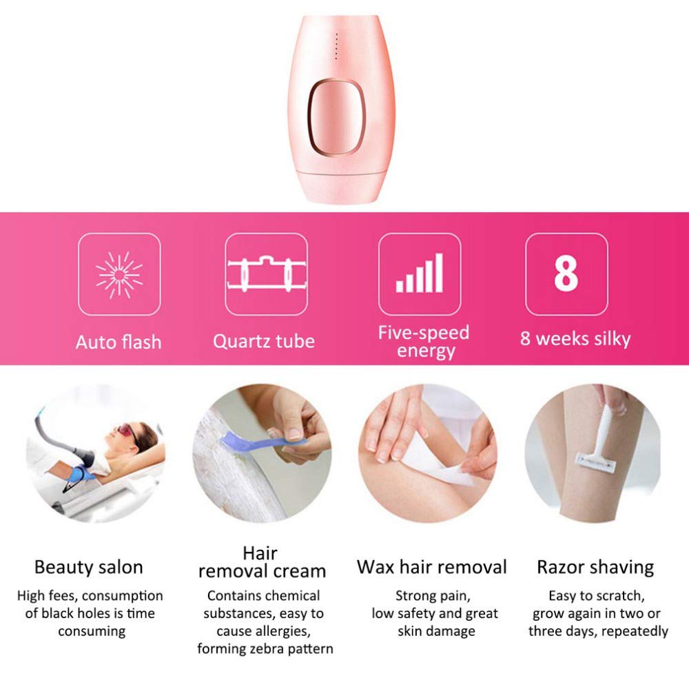 Système d'épilation au laser, épilateur à lumière permanente 2-en-1, 600 000 flashs, convient aux appareils de rajeunissement cutané à la maison pour le visage, les bras, le dos et le bikini