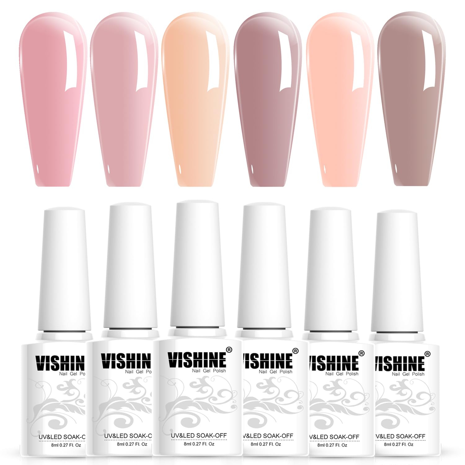 Vishine Esmalte de uñas semi-permanent Soak Off UV LED Gel Polish Nail Gel Manicura, Negro (687) — view 26