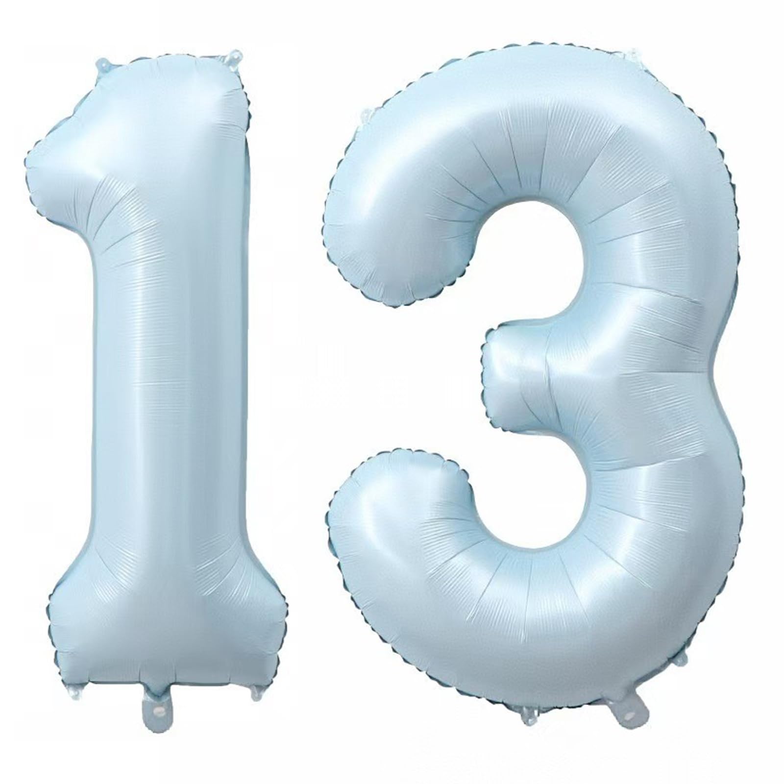 Alaoo Luftballon 13 Geburtstag Zahl, 40 Zoll Blau Creme Folienballon, Riesenzahl Ballon für Mädchen Junge Geburtstag Party Dekoration Jahrestag Dekorationen