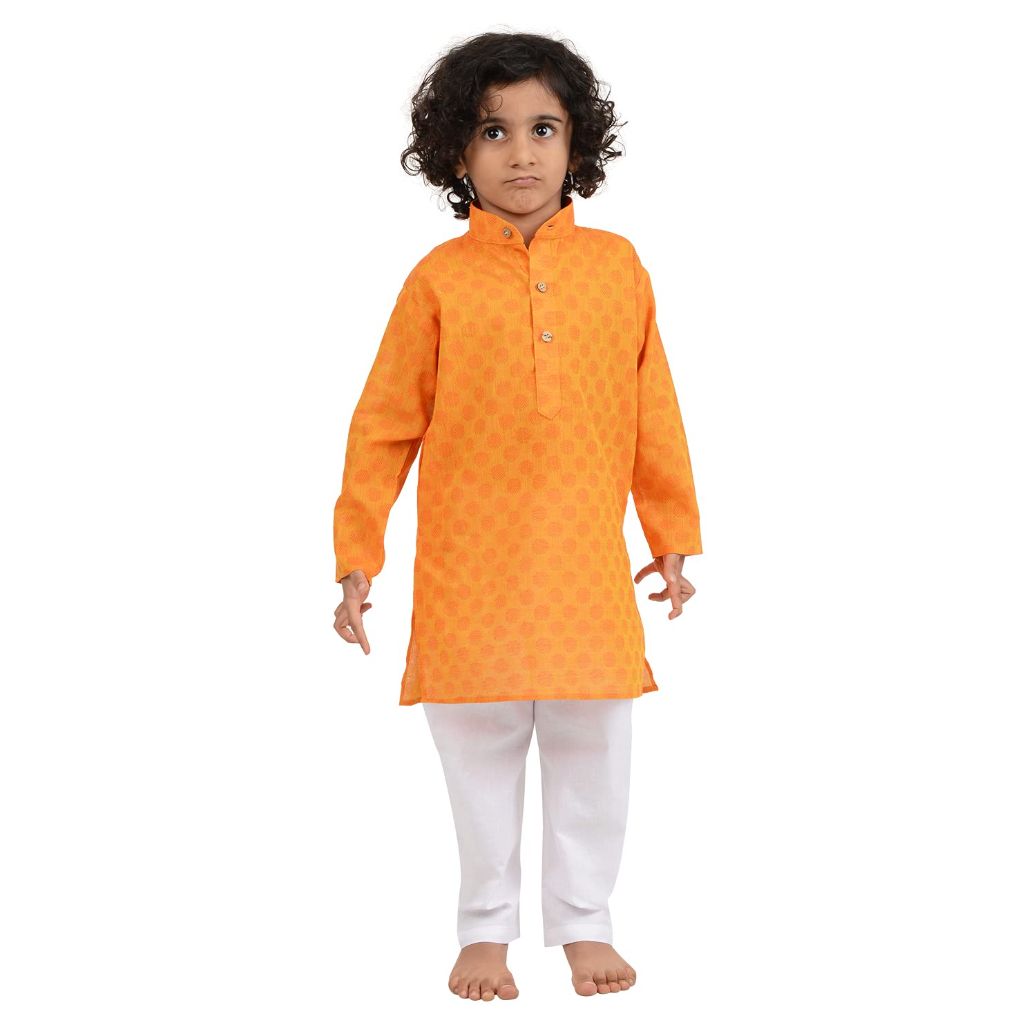 Boys' Cotton Straight Regular Fit Kurta Pyjama Set-image-39