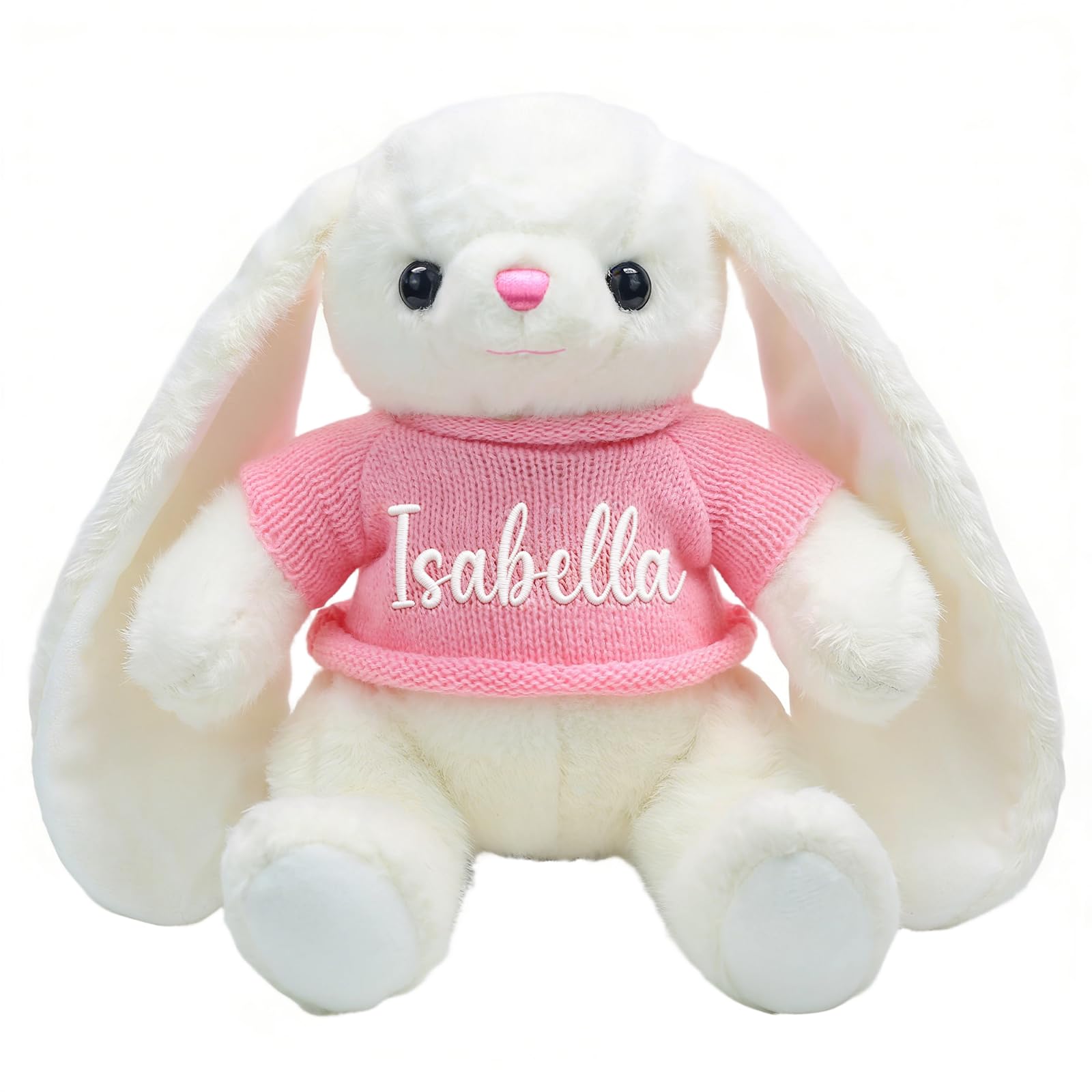 Personalized Easter Bunny Plush Custom Name Embroidered Stuffed Animal Plush Toy for Baby Toddlers Kids Perfect Baby Shower