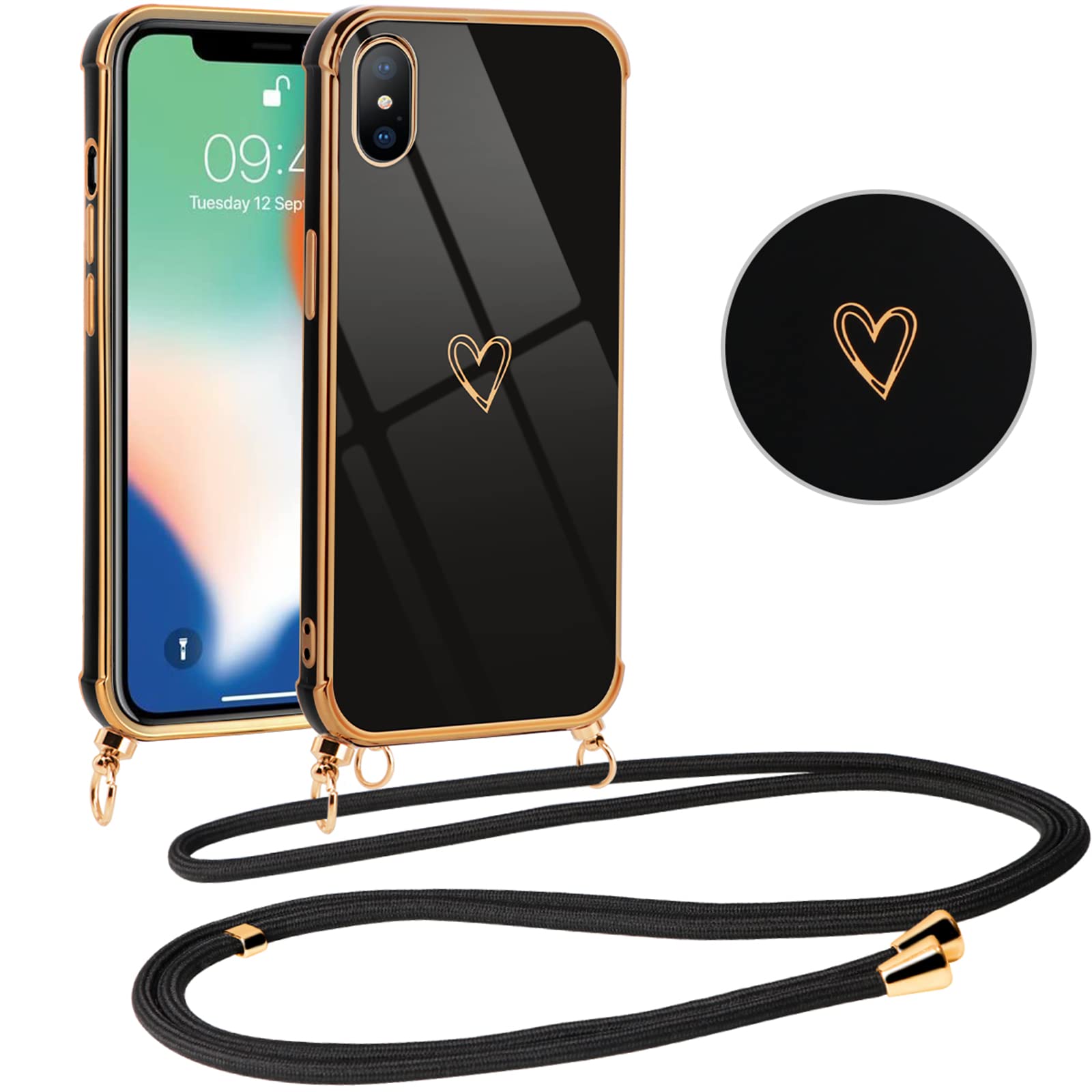 Vauki Funda Con Cuerda Para IPhone 11 Rosa Carcasa Con Correa Colgante Ajustable Collar, Suave Silicona TPU Case Anti-Choque Con Cuello Cadena Cordón Ultrafina Caso Para IPhone 11 6,1 Pulgadas