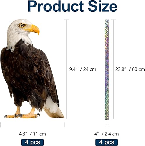 Miniatura 6 de 4 piezas de búho falso para asustar a los pájaros, decoración colgante reflectante de cartón, papel plano, dispositivo eficaz de control de aves