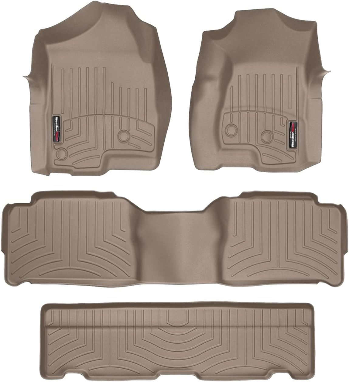 WeatherTech Custom Fit FloorLiners for Chevrolet Tahoe, Tahoe, Escalade - Full Set (45003-1-2-3), Tan
