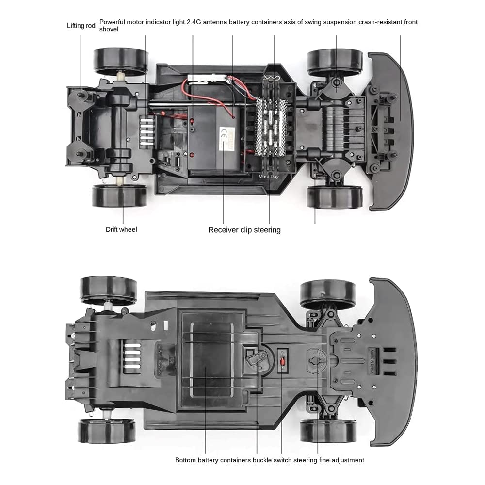 WOLWES Veicolo fuoristrada telecomandato per arrampicata fuoristrada, buggy RC ad alta velocità da 70 km/h, macchinina elettrica 2.4G, camion RC ammortizzante a quattro ruote motrici, regalo per auto