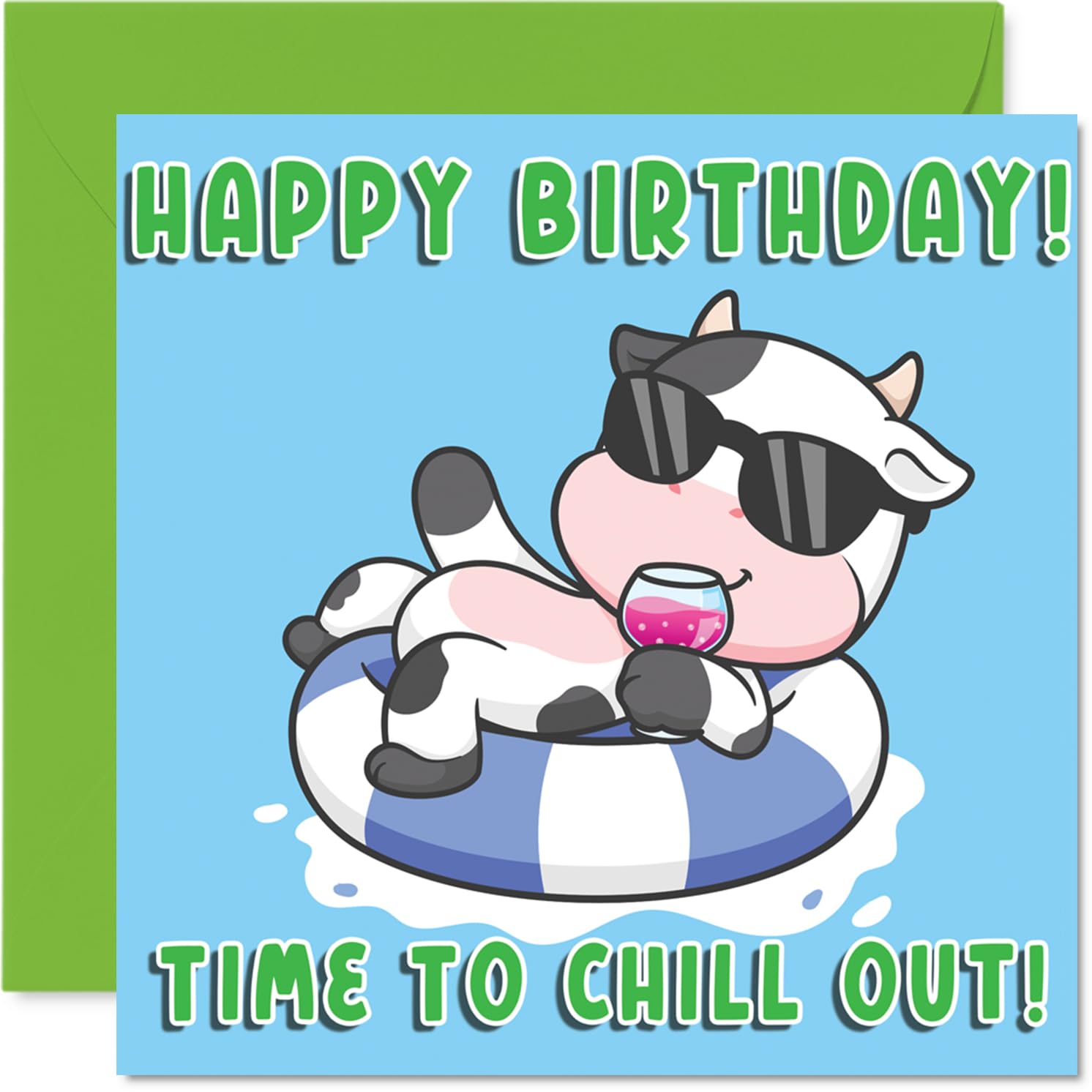 Cute Cow Birthday Card for Boys Girls - Vacation Holiday Animals - Happy Birthday Card for Brother Grandson Niece Nephew, 145mm Bday Greeting Cards