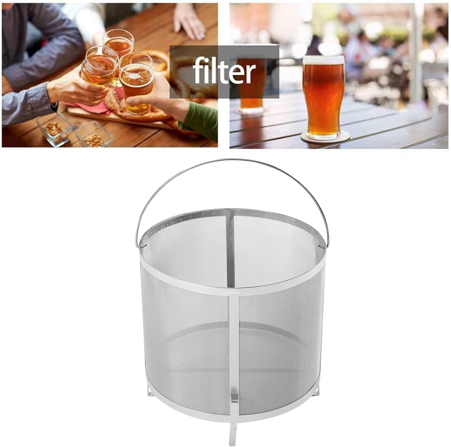 Wein- Und Bier-trockenhopfenfilter, 300 Mikron, Edelstahl 304, Für Selbstgebrautes Wein, Bier Und Tee (kesselbrühfilter) 33 * 33cm