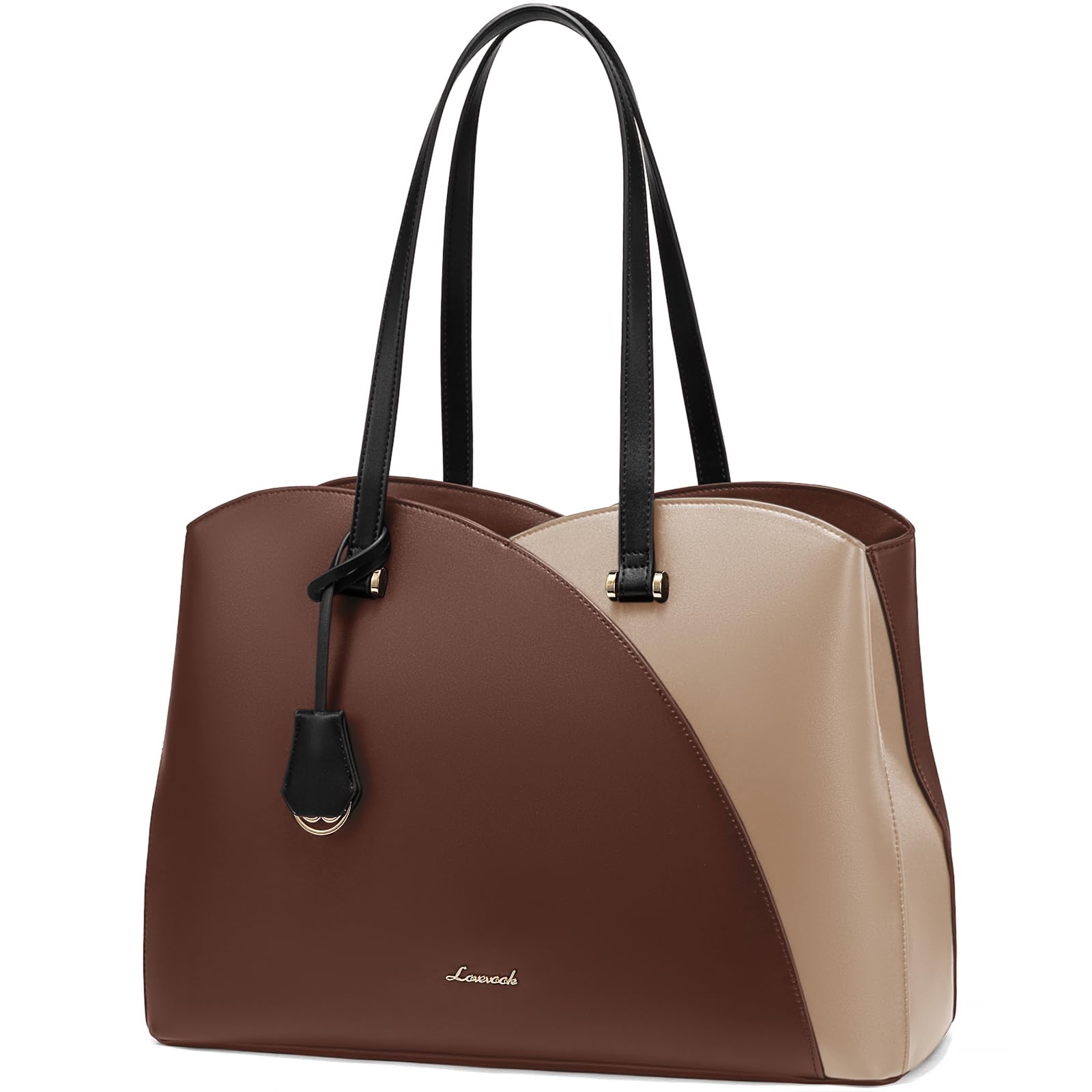 Amazon.com: LOVEVOOK 17 Inch Laptop Tote Bag for Women, Work Bags Laptop Bag  Teacher Tote Bag, Leather Computer Bag Large Purses Handbag Professional  Briefcase, Coffee-Light Brown-Black : Electronics