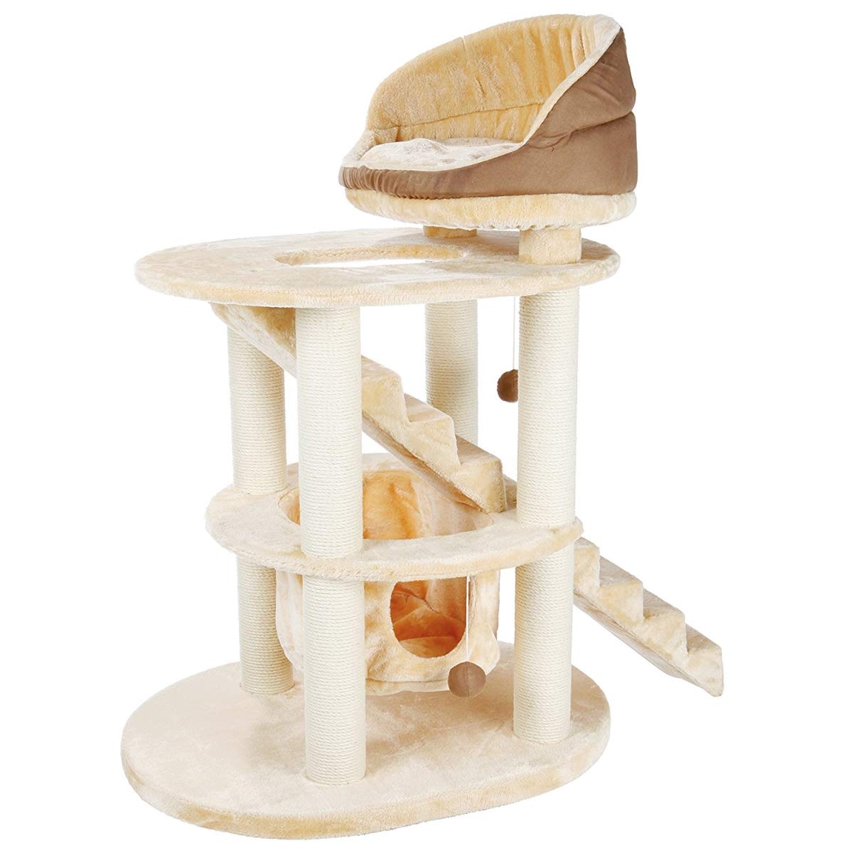 FlyFreeElsa Senior Cat Playground44; Cream & Brown