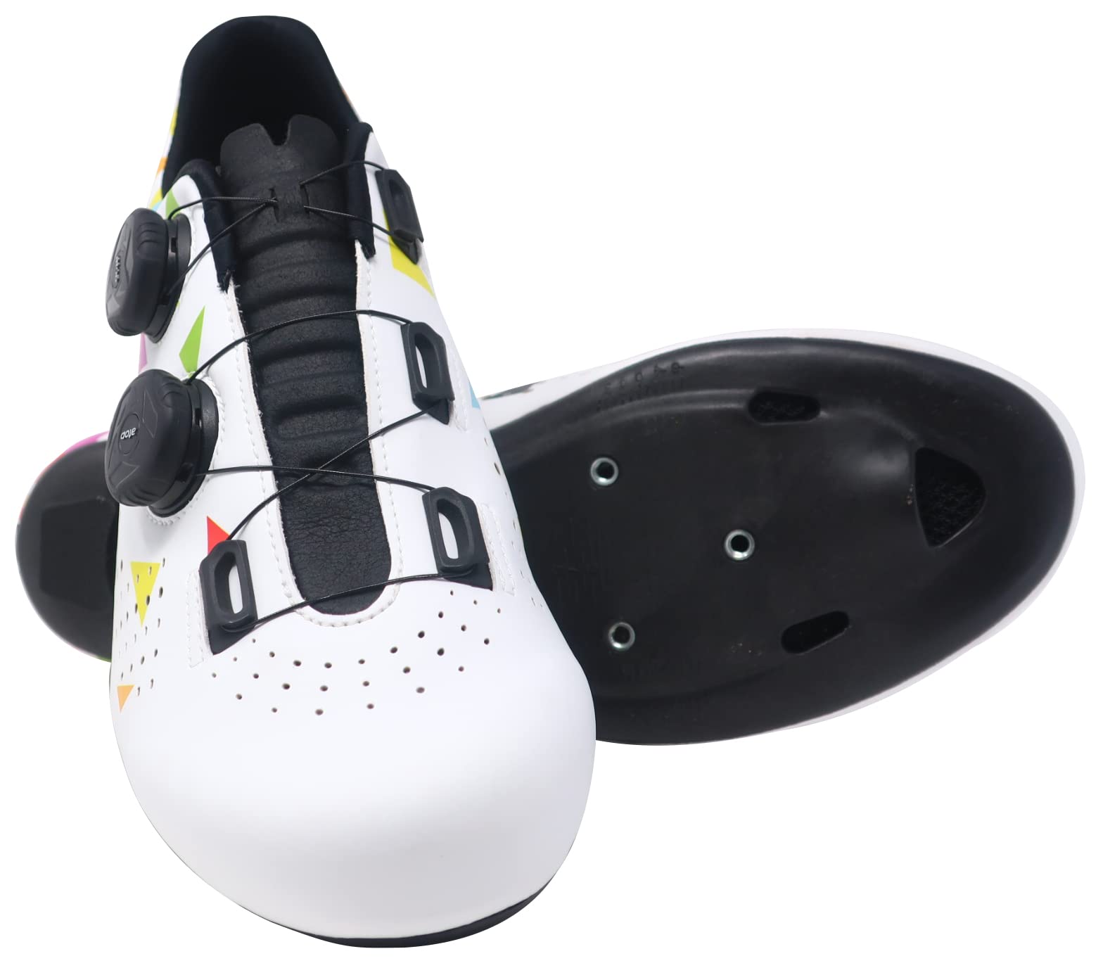 LUCK Genius Grafiti, Zapatillas de Ciclismo para Carretera con Suela de Carbono HD-50 y Doble Cierre rotativo de precisión.