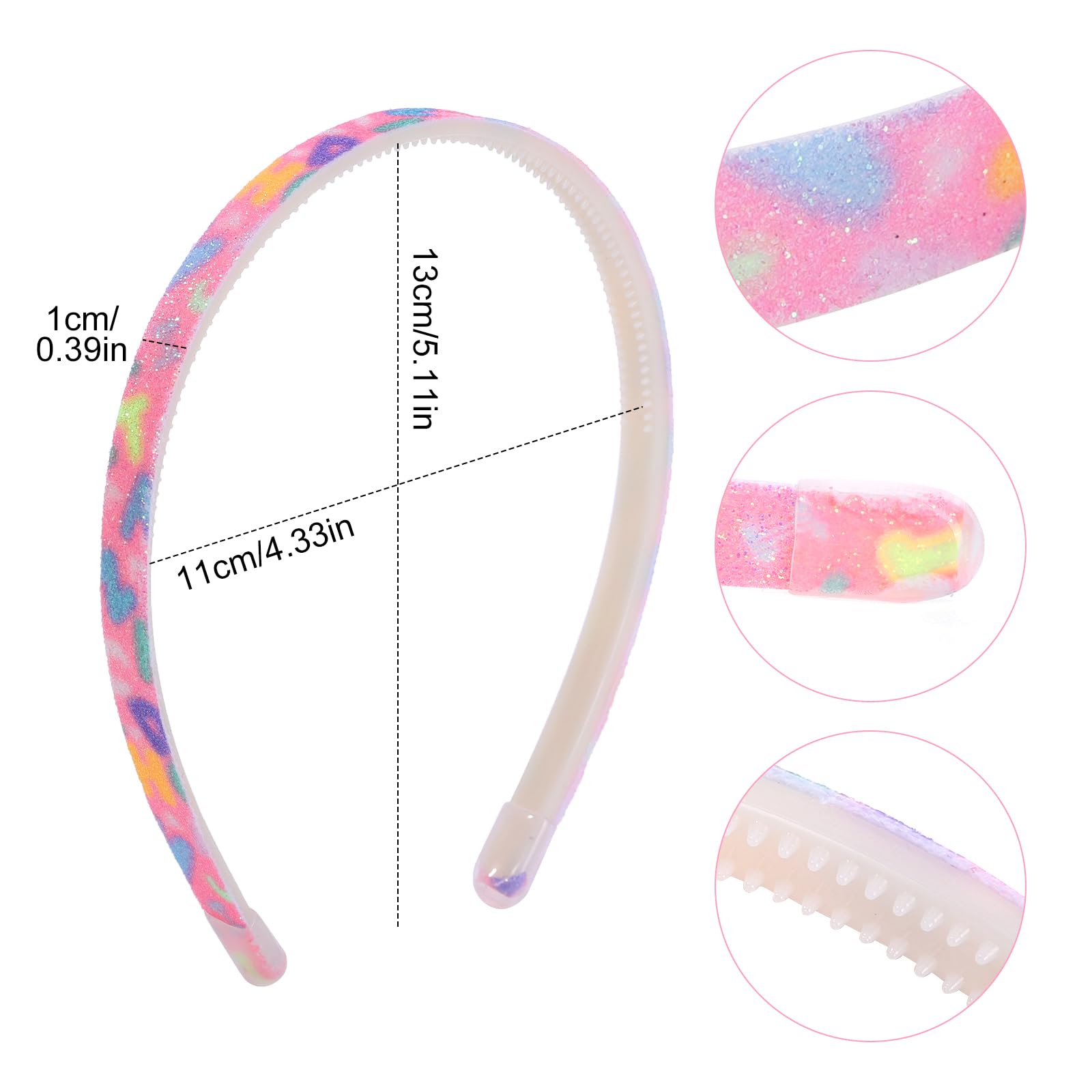 Candygirl Rainbow Headbands Glitter Headband for Girls Kids,Sparkly Hairbands with Teeth Cute Non-slip Bling Thick Headband,Sequins Headbands Glitter Hair Accessories for Little Girls(Letter) - Image 3