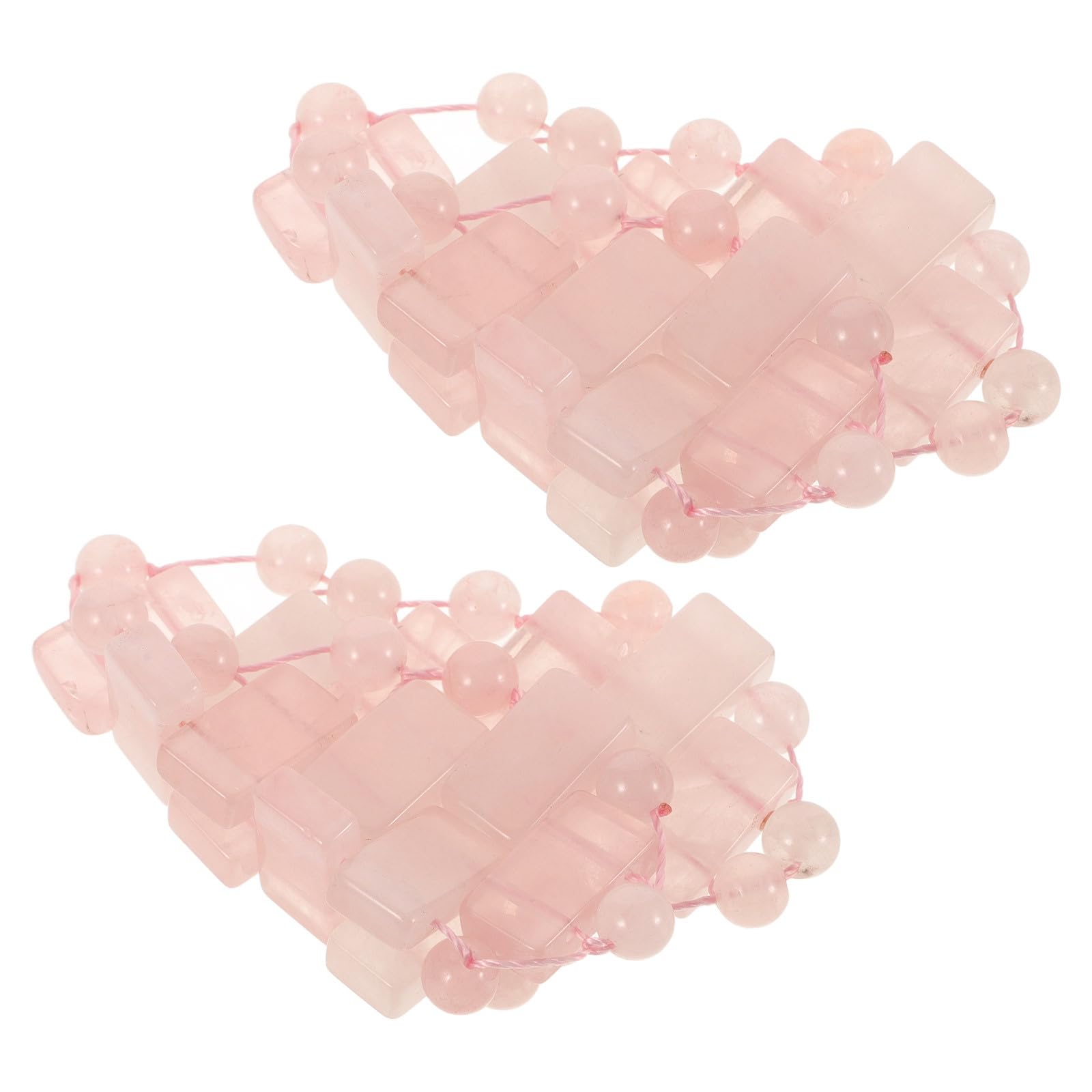 Angoily Maschera per Occhi in Pietra Rosa a Forma di Cuore, Set da 1 Paio, Mascherine per Trattamenti Viso Massaggiatore Naturale per Alleviare Affaticamento e Gonfiore, per Relax e Cura