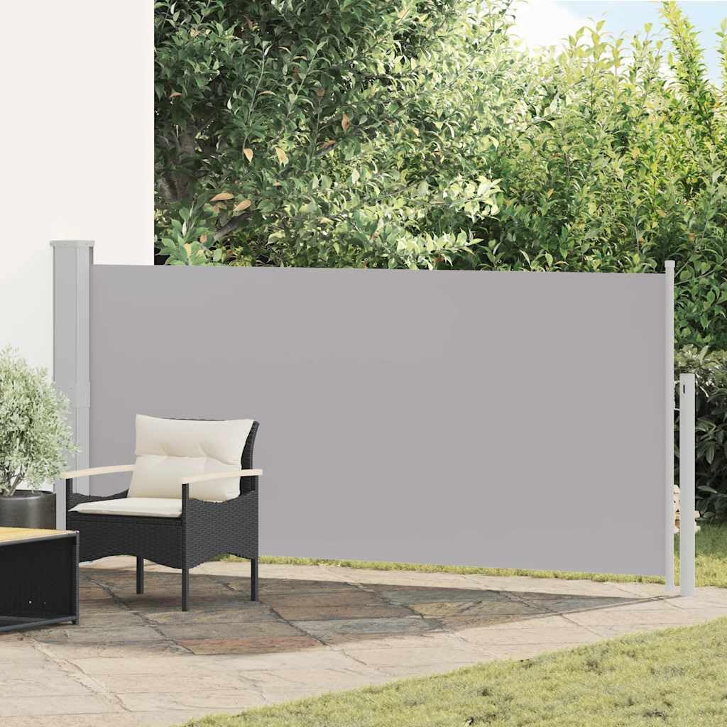 vidaXL Ausziehbare Seitenmarkise 140x314 cm Grau