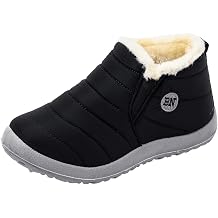 Men's Winter Boots Lined Waterproof Thermal Shoes Warm Thick Snow Boots Winter Short Shaft Boots with Flat Sole Slip On Boots Cosy Snow Boots Lightweight Ankle Boots