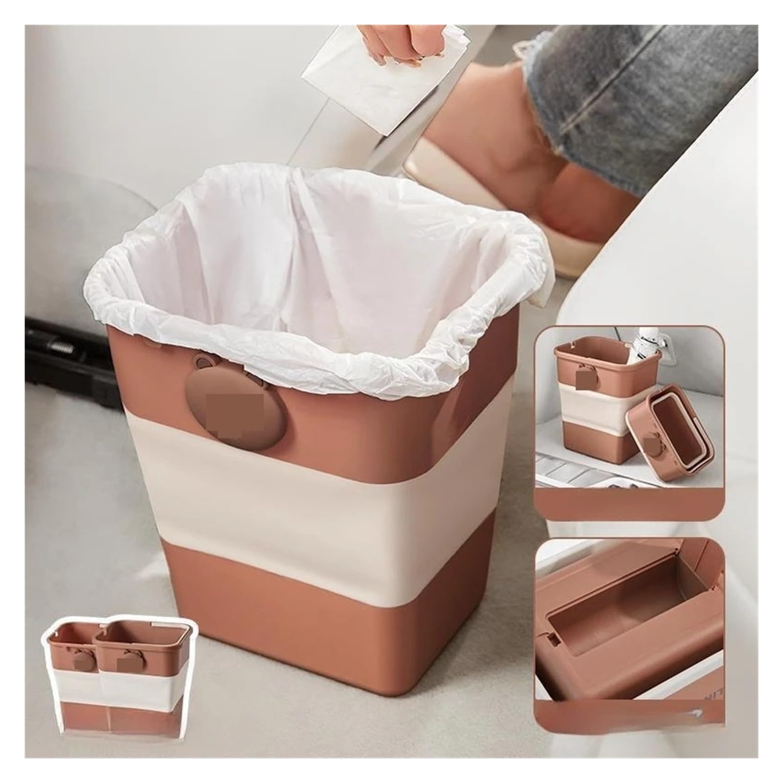 Poubelle Voiture Poubelle Pliable pour Voiture Seau De Rangement Parapluie Sanitaire pour Mini Poubelles Voitures(L)