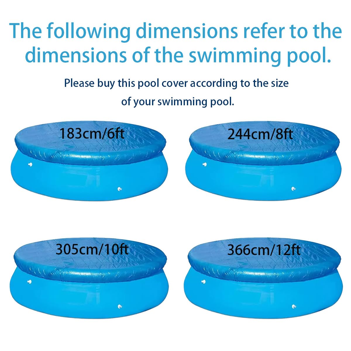Bâche pour Piscines Ronde, Bâches Solaire Ronde pour Piscines Gonflables, Couverture De Piscine Protection pour 244cm/8feet Piscines Hors Sol