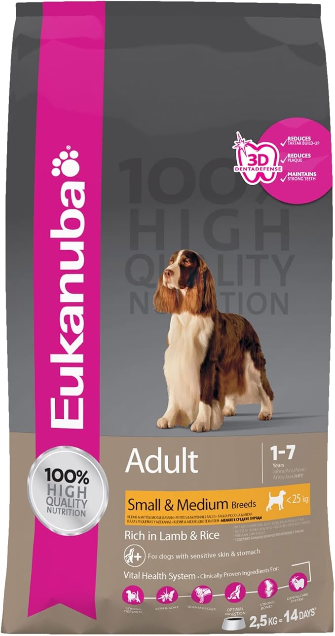 Eukanuba Dog Food with Lamb and Rice for Small/Medium Breed, 12 Kg