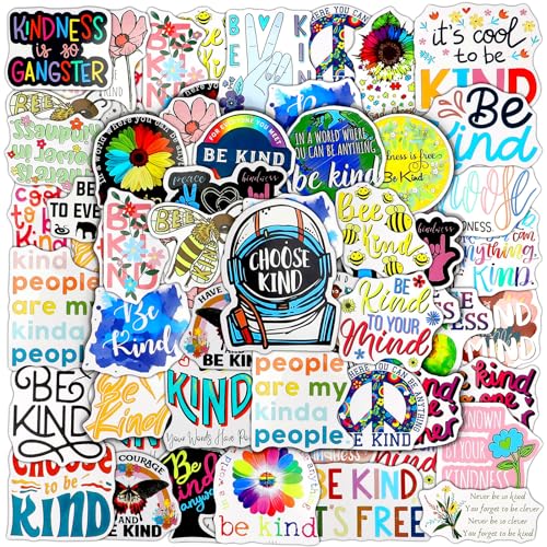 Sayglossy 500 Pcs Kindness Stickers Bulk Vinyl Be Kind Stickers Water Bottle Kindness Decals Waterproof Physical Motivational Encouraging Decals for Adults Friends