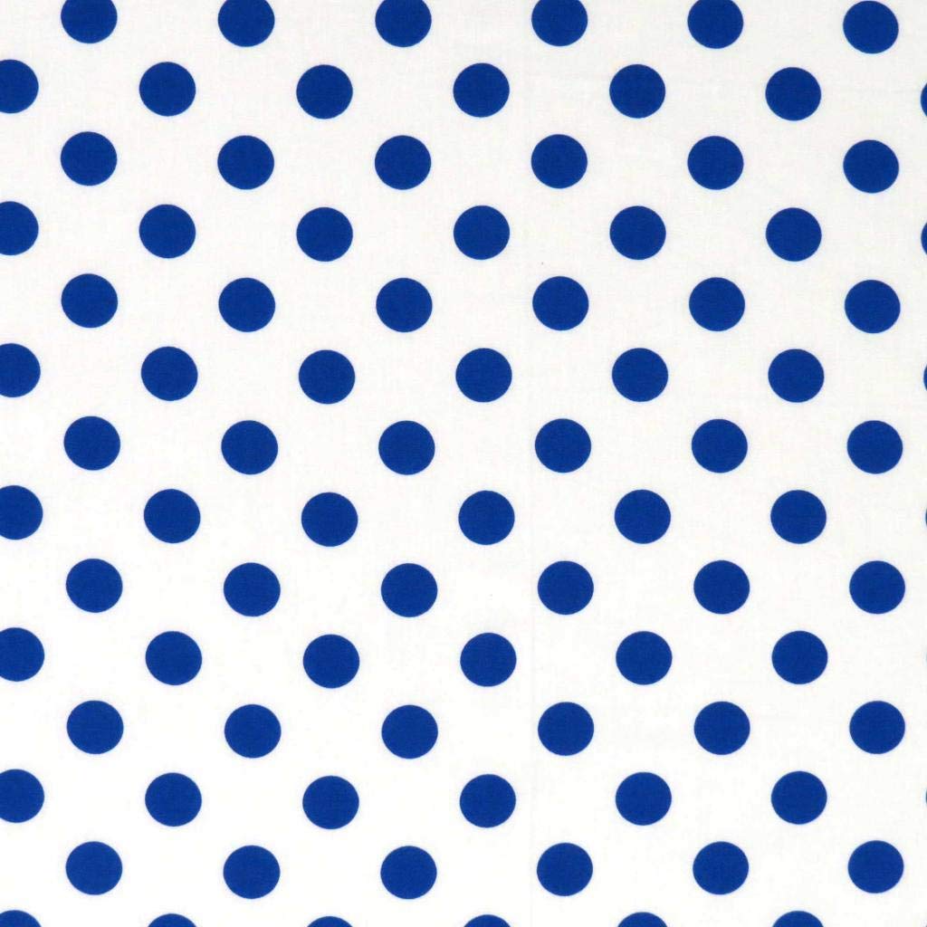 SheetWorld Baby Fitted Square Play Yard Sheet Fits Joovy 38 x 38 inches, 100% Cotton Woven Sheet, Unisex Boy Girl, Royal Polka Dots, Made in USA