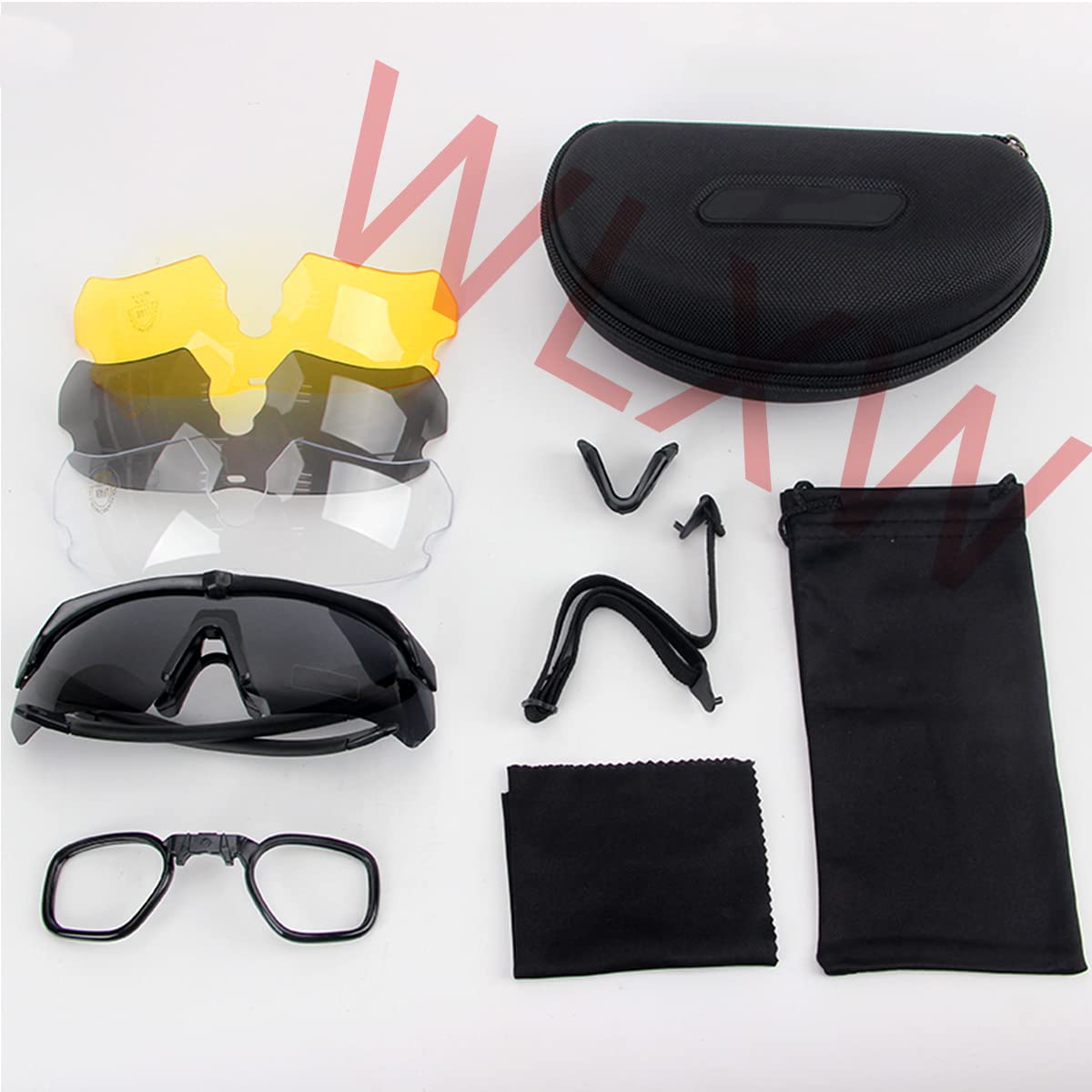 WLXW Conjunto de Casco táctico de protección Completa Fast SF, con Auriculares Airsoft y Gafas de Tres Lentes y máscara táctica, para Paintball Wargame Military Set
