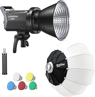 Godox LA150D 190W Luz de Vídeo LED com Lanterna Godox CS-85D Softbox 5600K CRI96+ TLCI97+ 8 Efeitos de Luz FX Suporte Godox Light APP para Youtubers, Live Streamers, Videomakers (Litemons LA150D)
