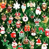 42 pcs Mini Christmas Ornaments, Miniature Resin Christmas Tree Ornaments for Mini Christmas Tree Decorations Hanging Decorative Ornaments Set for Holiday Christmas Decoration Gift for Girls Women