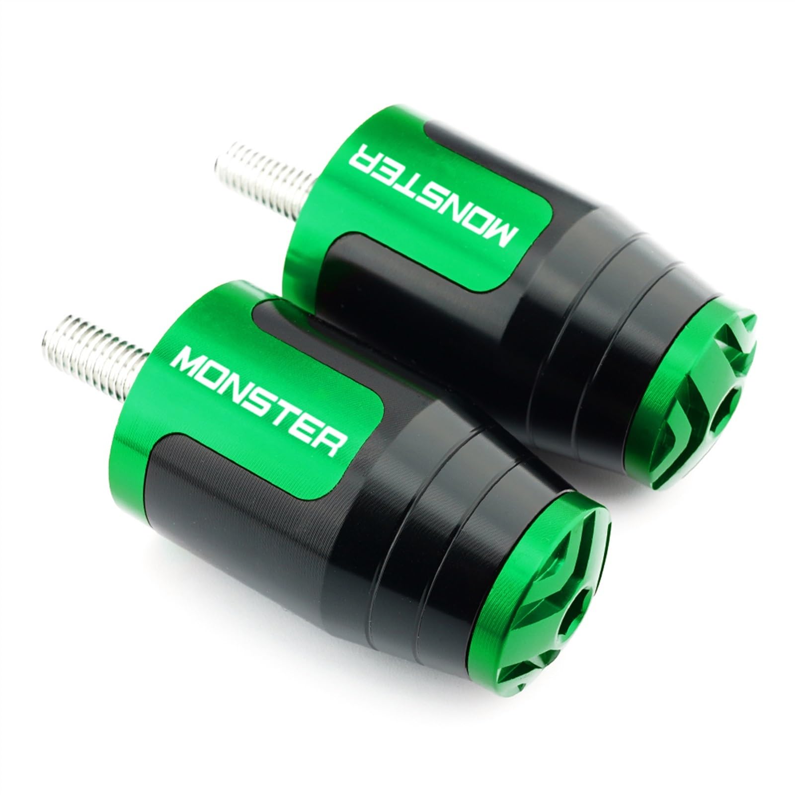 Contrapesos Manillar Moto para 400 620 695 696 795 796 797 821 1200 1200S Accesorios de Motocicleta Empuñaduras Manillar Extremos Barra Enchufe(Green)