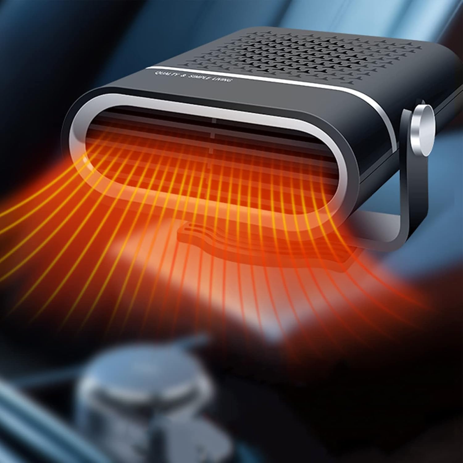 Car Heater Connecting to Cigarette Lighter 24V 2 in 1 Portable Car Heater/Car Heater Defrost Fan Cooling Fan, Quick Heating