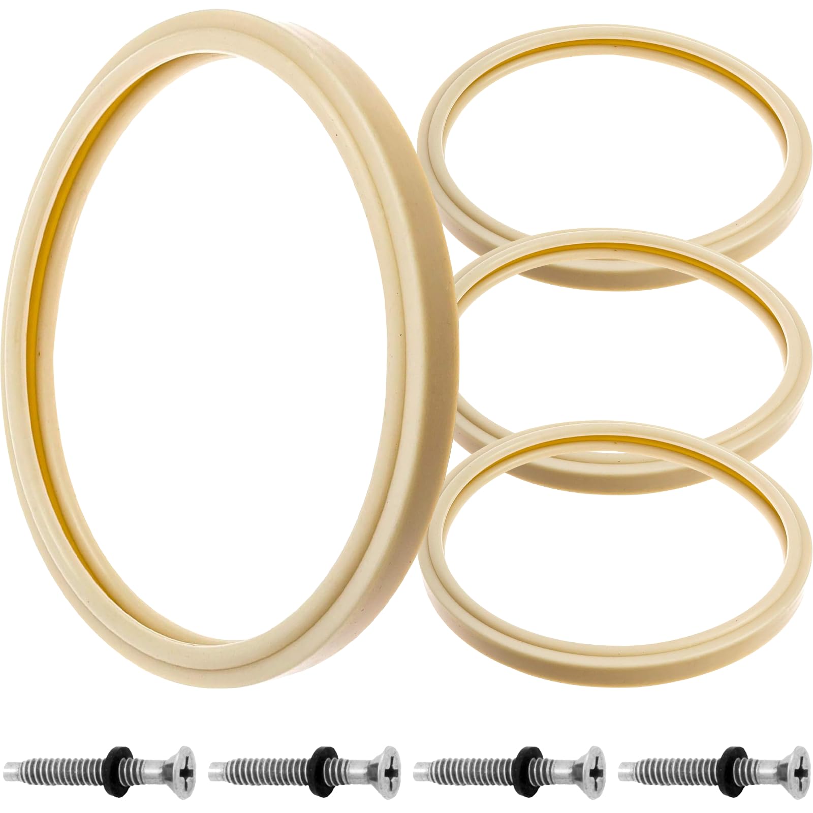 AR-PRO(4-Sets 8 3/8" Pool Light Lens Gasket and Stainless Pilot Screw - Exact Replacements for 79101600Z and 79104800 - Compatible with Pentair IntelliBrite, AmerLite and SAM Amerlite