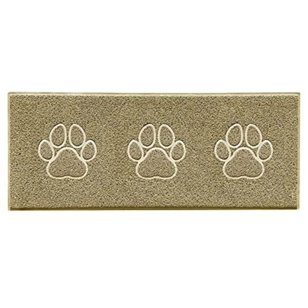 Nicoman Beige Embossed Triple Paw Home Entrance Runner Mat - Multiple Colours