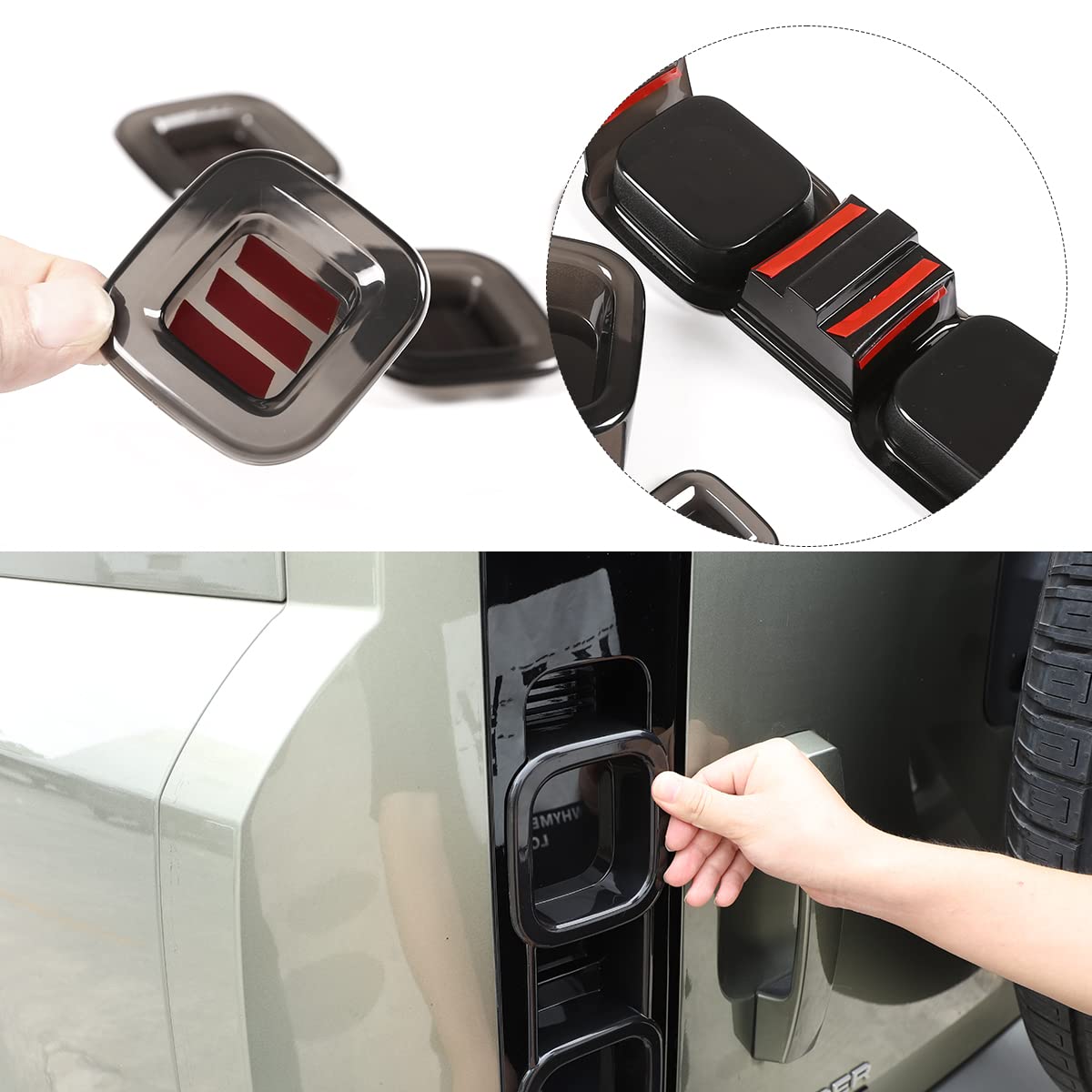 Cubierta de luz trasera ahumada para auto. Adecuada para Land Rover Defender 90 110 2020-2022, carcasa de luz trasera en negro ahumado para el accesorio exterior del Defender