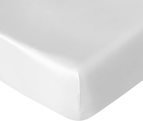 NTBAY Sábana bajera ajustable de satén de seda, súper suave y sedosa de 28 x 52 pulgadas, para colchones estándar de cuna y de niños pequeños,