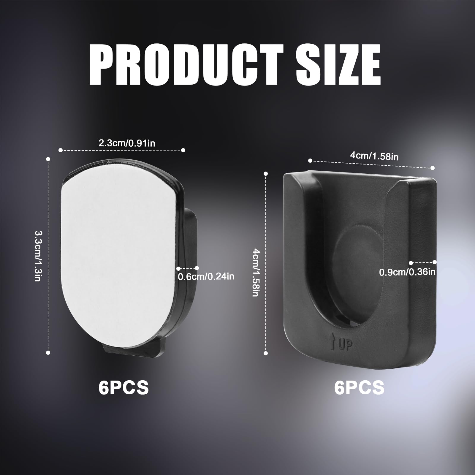 NQEUEPN 6pcs Magnetic Remote Control Holders, Adhesive Remote Control Holder Wall Mount Innovative Slot Design Remote Control Organizer for Wall Home Office Remote Control Storage