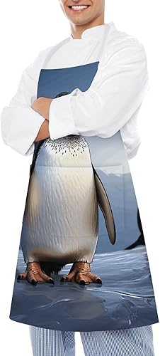 Miniatura 4 de Personalized Penguin Adult Apron, Kitchen Cooking Aprons for Woman Man, Adjustable Bib Apron with Pocket for Baking, BBQ Crafting Outdoors, Dining