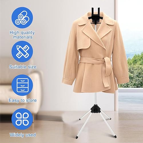 Miniatura 7 de Juego de soporte de vapor de hierro, perchero de mano para ropa, vaporizador de ropa de mano resistente, estante de alta ajustable, colgador de